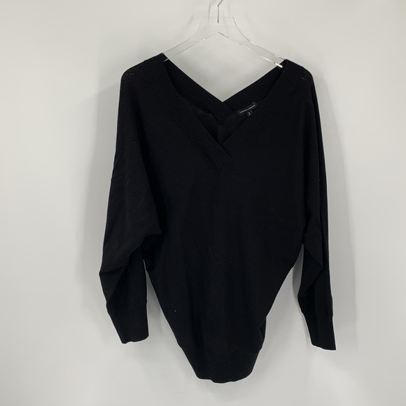Universal Standard Sweater blouse back V black fine gauge knit new 14 16 XL - Picture 1 of 3